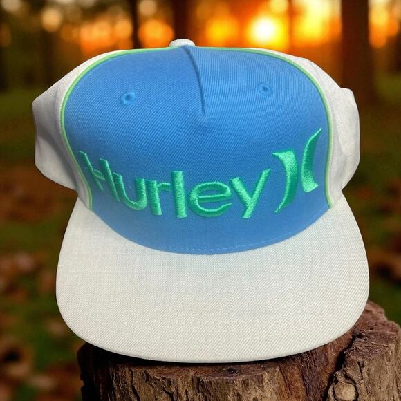 Hurley Classics Yupoong Trucker Hat Cap Logo Embroidered Mesh Snapback Baseball - Picture 1 of 12